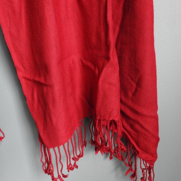 Red Jumbo Pashmina Wrap Scarf - Picture 4 of 7